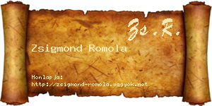 Zsigmond Romola névjegykártya